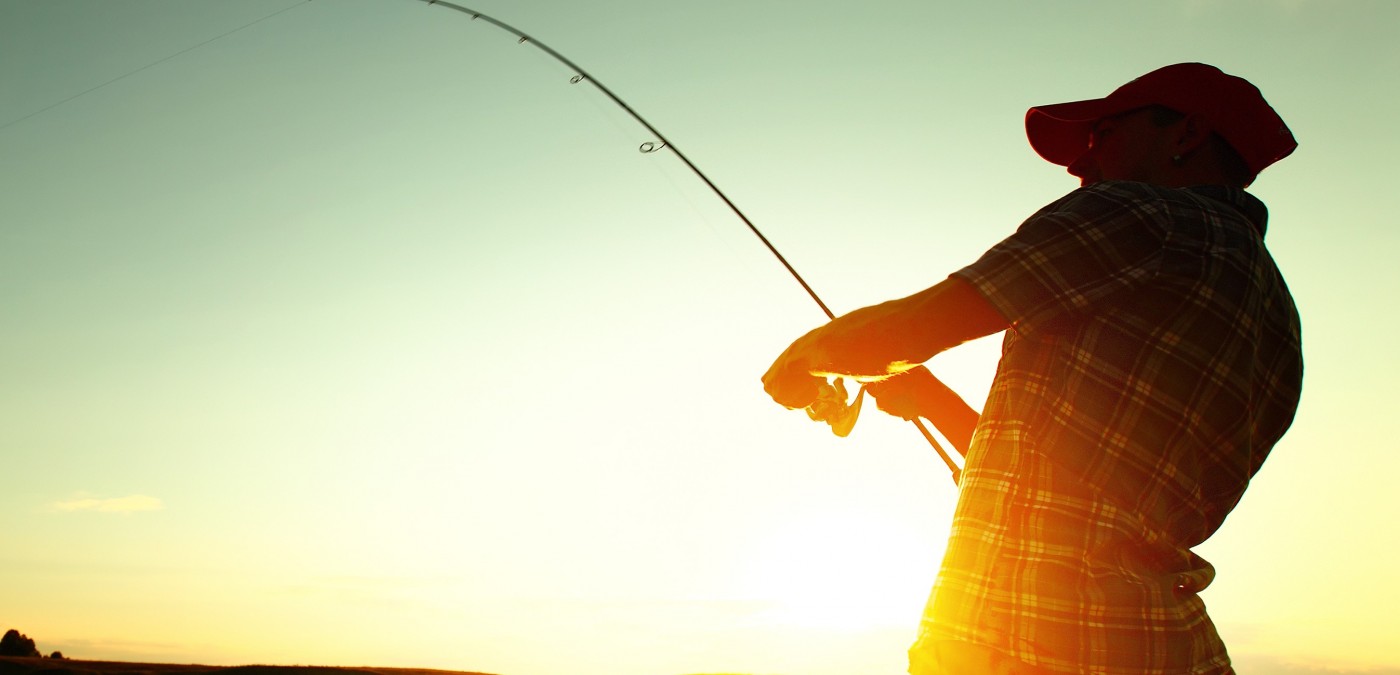 Man fishing silhouette