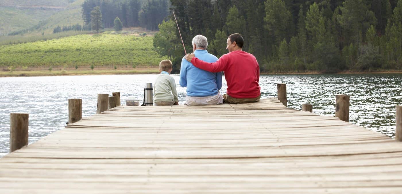 Father,son and grandfather fishing