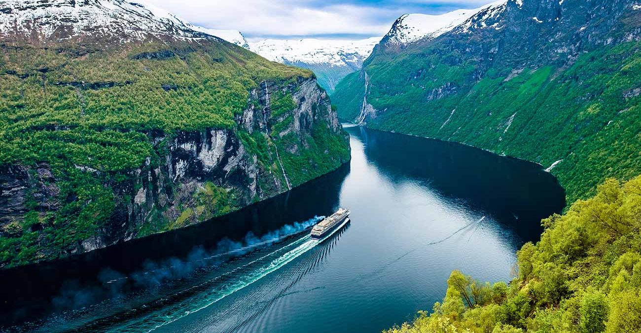 beautiful view of Geiranger Fjord Norway