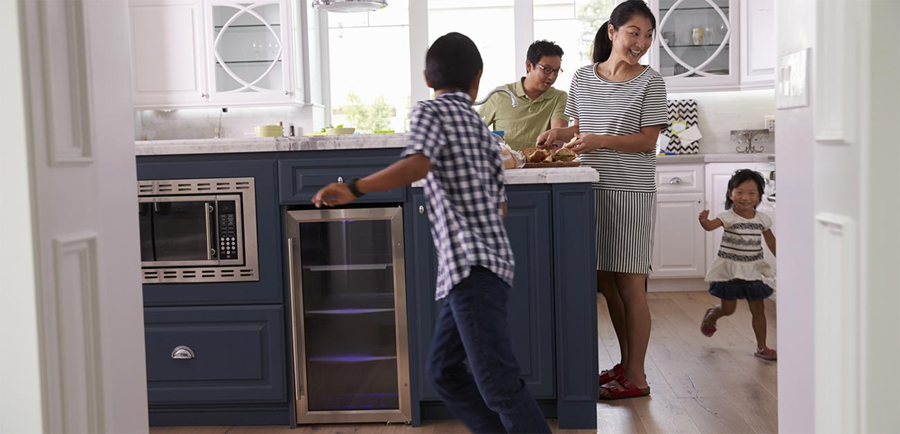 Happy family in the kitchen