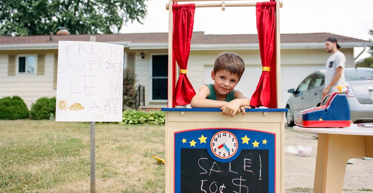 Young boy and his lemonade stand