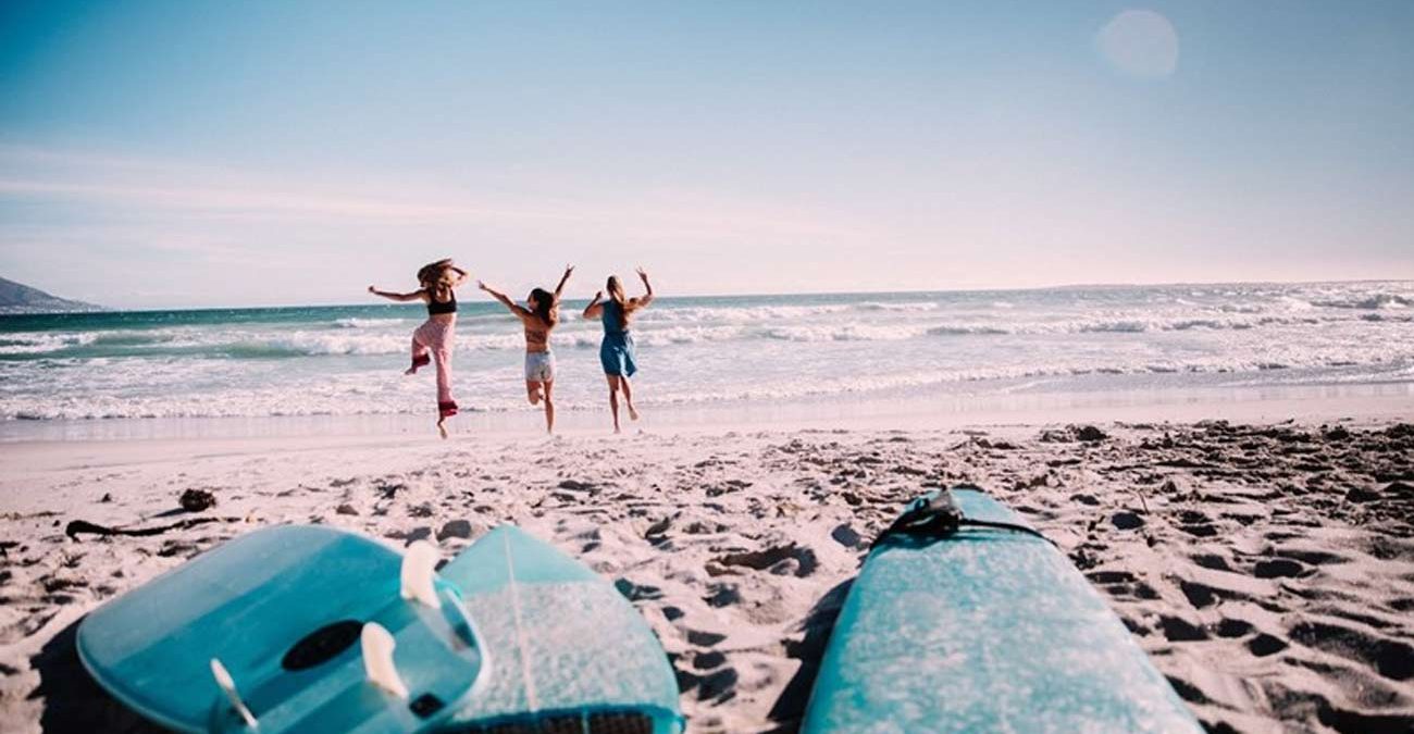 three women at the beach