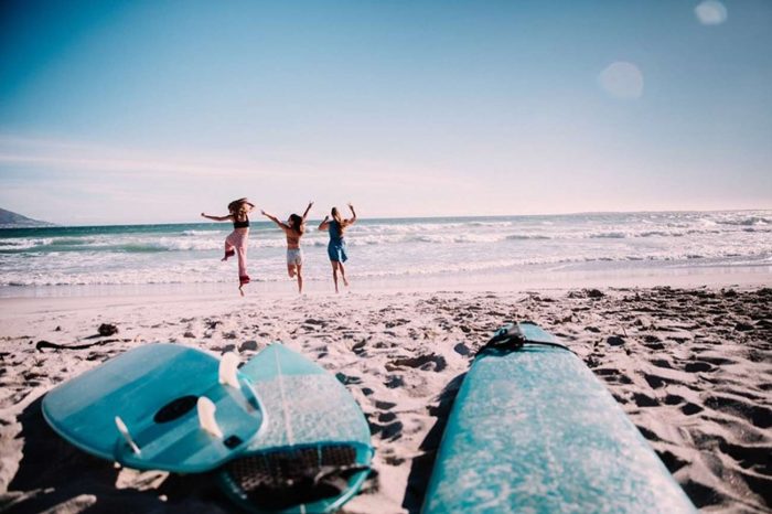 three women at the beach